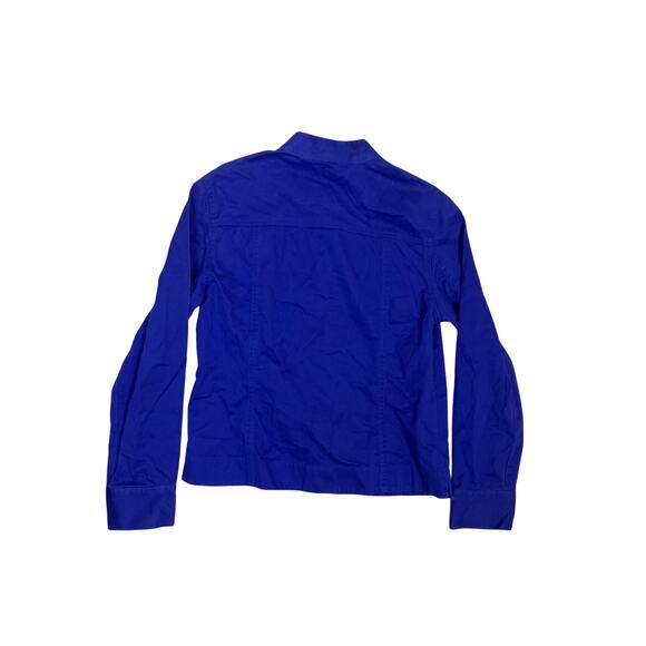 Purple Denim Jean Jacket Women’s Medium Metallic Buttons, Retro Y2K Style - Picture 3 of 4